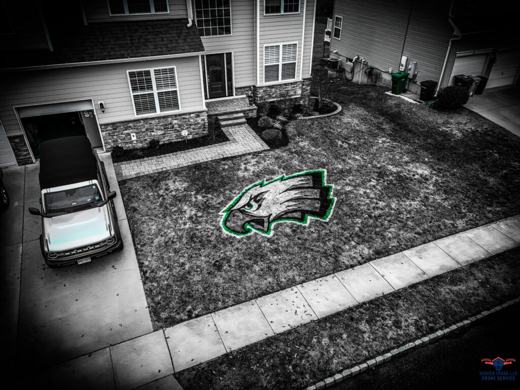 Philadelphia Eagles Logo on front lawn